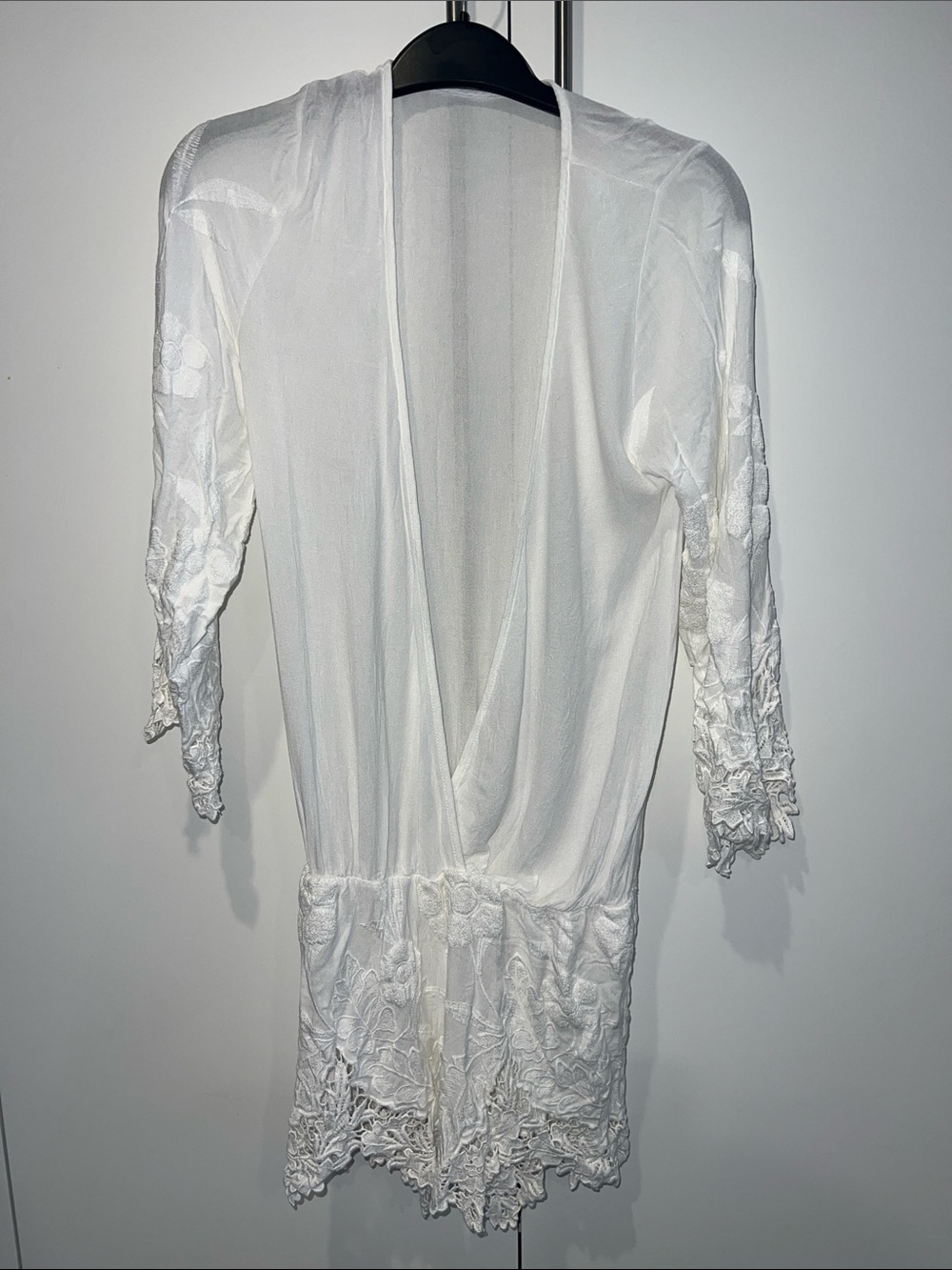 Beach Bunny Sheer White Lace Trim Coverup - Women's Intimates